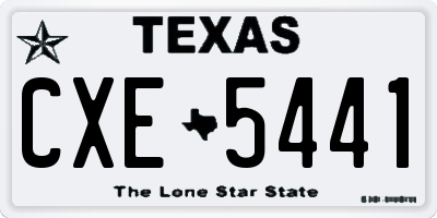 TX license plate CXE5441
