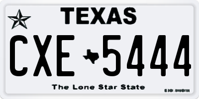 TX license plate CXE5444