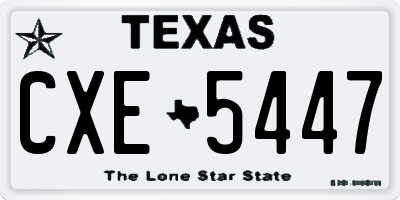 TX license plate CXE5447