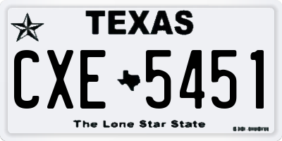 TX license plate CXE5451