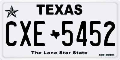 TX license plate CXE5452
