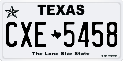 TX license plate CXE5458