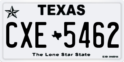 TX license plate CXE5462