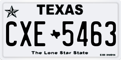 TX license plate CXE5463
