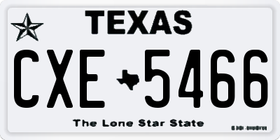 TX license plate CXE5466