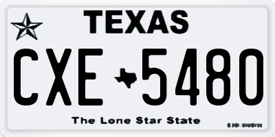 TX license plate CXE5480