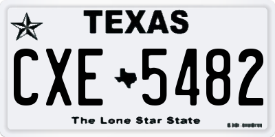TX license plate CXE5482