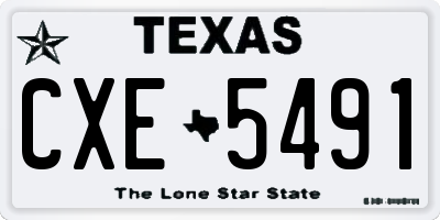 TX license plate CXE5491