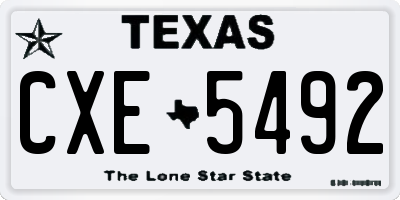 TX license plate CXE5492