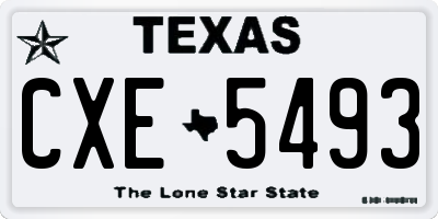 TX license plate CXE5493