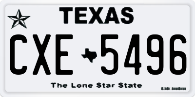 TX license plate CXE5496