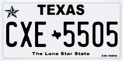 TX license plate CXE5505