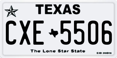 TX license plate CXE5506