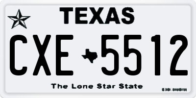 TX license plate CXE5512