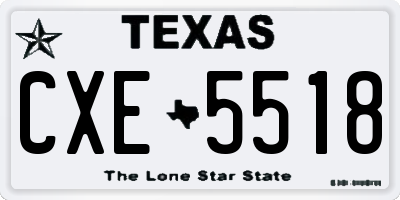 TX license plate CXE5518