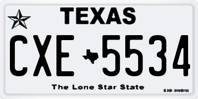 TX license plate CXE5534