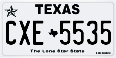 TX license plate CXE5535