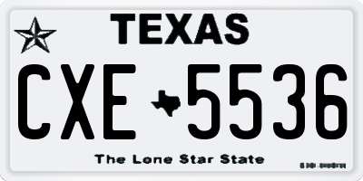 TX license plate CXE5536