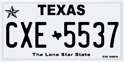 TX license plate CXE5537