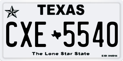TX license plate CXE5540