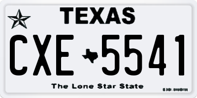 TX license plate CXE5541