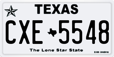 TX license plate CXE5548