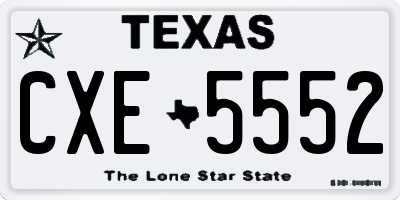 TX license plate CXE5552