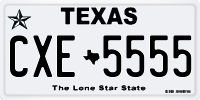 TX license plate CXE5555
