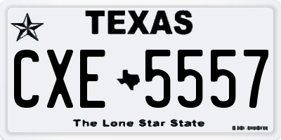 TX license plate CXE5557