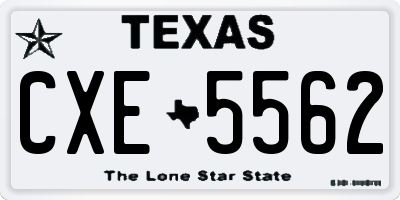 TX license plate CXE5562