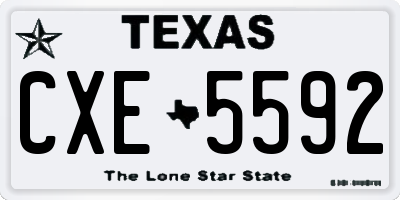 TX license plate CXE5592