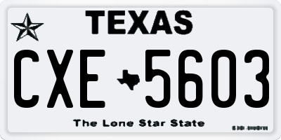 TX license plate CXE5603