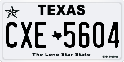 TX license plate CXE5604