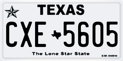 TX license plate CXE5605