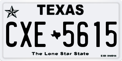 TX license plate CXE5615