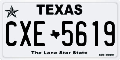 TX license plate CXE5619
