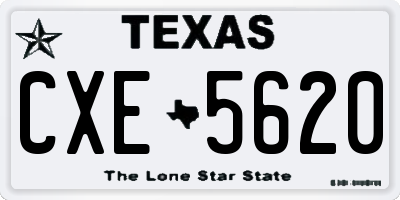TX license plate CXE5620