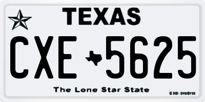 TX license plate CXE5625