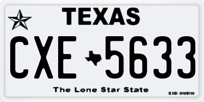 TX license plate CXE5633