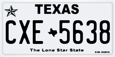 TX license plate CXE5638