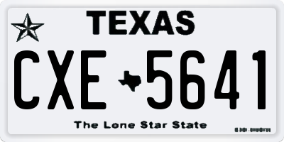 TX license plate CXE5641