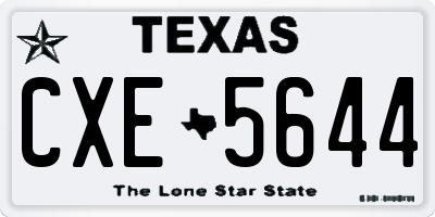 TX license plate CXE5644