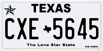 TX license plate CXE5645