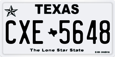 TX license plate CXE5648