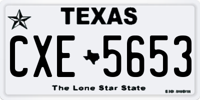 TX license plate CXE5653
