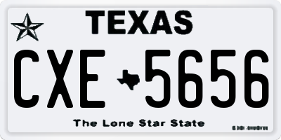 TX license plate CXE5656