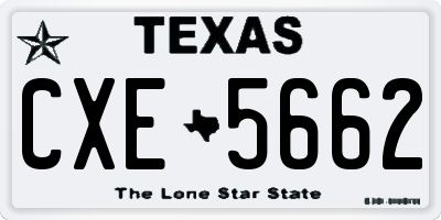 TX license plate CXE5662