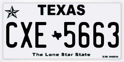 TX license plate CXE5663