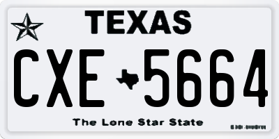 TX license plate CXE5664