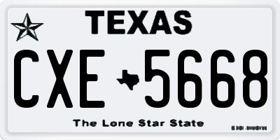 TX license plate CXE5668